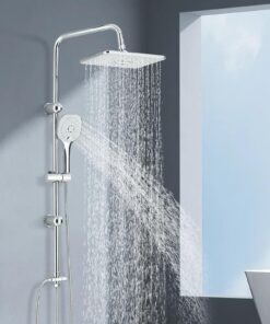 Duschsystem ohne Armatur Chrom Regendusche für moderne Badezimmer | Edelstahl Duschsystem ohne Armatur Regendusche mit