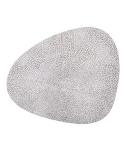 Lind DNA Tischset Curve L Recyceltes Leder Hippo Weiß-Grau für moderne Wohnzimmerakterien mit minimalistischem Design un