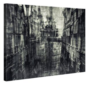 PICANOVA - Vintage City Kunstdruck - Schlaf- Und Wohnzimmer Dekoration -Premium Leinwanddruck Auf 2cm Holz-Keilrahmen