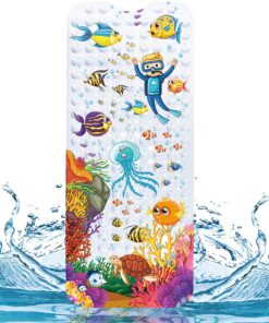 JOYBOY Antirutschmatte Badewanne, Buntes Design, Sicherheit und Waschmaschinenfest | JOYBOY Badewannenmatte, 200 Saugna