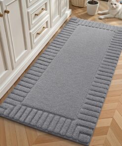 COLOR&GEOMETRY Lange Badteppiche rutschfest Waschbar - Absorbierende Badvorleger für Badezimmerboden, Dusche und Badewan