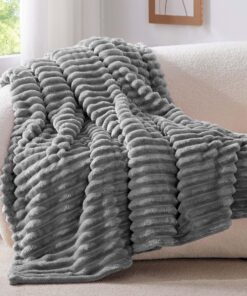 BEDELITE Flauschig Kuscheldecke 150x200 - weiche XL Flanell Gehäuse für Couch und Deko - Grau OEKO-TEX STANDARD 100