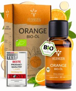 Heldengrün® BIO Orangenöl für Verzehr - Gesundesdüsen - Familie - EssenzialesOrangenöl 50ml - Duftöl für Heimverwendung