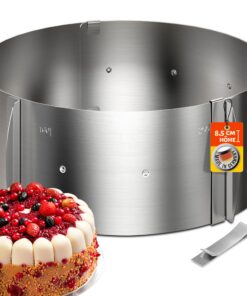 4smile Hoch verstellbarer Backring - Edelstahl, Ø 16-30 cm - Küchenhilfsmittel für flexiblen Tortentypen - Edelstahl, ru