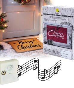 Spetebo Weihnachtsmusik Fußmatten Sensor - Musikalischer Trittsensor - Weihnachts Klingelmatte 33 x 24 cm