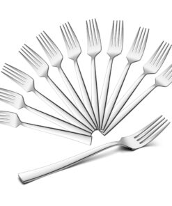 HaWare 12 Stück Edelstahl Tafel- & Menügabeln Hochglanzpoliert - Elegант und zeitlos fürs Zuhause und Restaurant - Spülm