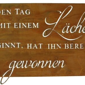 Rostikal Deko-Rostschild Lächeln für Zimmer Dekoration 49,5 x 25 cm eleganter Rostlook