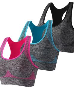 BH Baumwolle mit BüGel Sport-BHS für Damen im Multipack | gepolsterter, mittelstarker Stütz-BH für Workout und Yoga | B