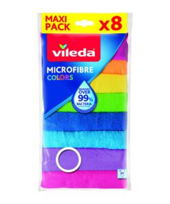 Vileda Mikrofasertücher Colors Allzwecktücher Multipack 30x30cm Mehrfarbig zur Unterscheidung 8+1 gratis