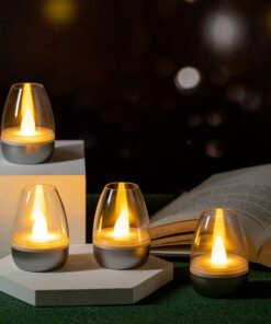 Northpoint LED Akku Lounge Lights - Hellbar in Innen- und Außengebäude, Touchsensor, RGBW, Flackern und Ladestation (Sil