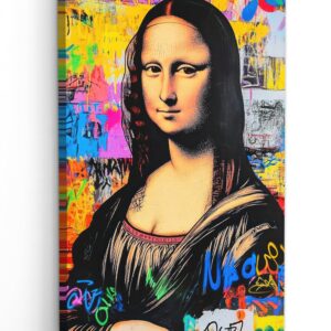 MuchoWow© Groß format Schlafzimmer Bilder Graffiti - Neon - Mona Lisa - Kunst - XXL Geschenk
