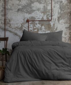 Komfortec Premium Bettwäsche Anthrazit - Oeko-Tex Standard 100 für größtmöglichen Komfort im Schlaf | Komfortec Premium