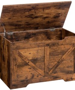 HOOBRO Truhenbank mit Stauraum für Kinder im Flur und Wohnzimmer, robust und stabil, Dunkelbraun EBF77CW01
