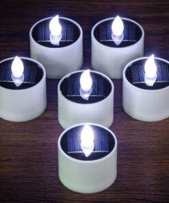 6 Stück Solar Teelichter outdoor für Garten und Balkon, wiederaufladbare LED Solarkerzen, perfekt für Hochzeitsdekoratio