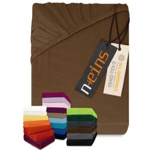 Npluseins klassisches Jersey Spannbetttuch - Schokobraun - 100% Baumwolle - 70 x 140 cm - OEKO-TEX STANDARD 100