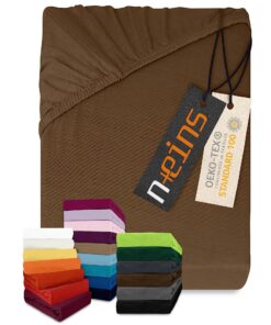Npluseins klassisches Jersey Spannbetttuch - Schokobraun - 100% Baumwolle - 70 x 140 cm - OEKO-TEX STANDARD 100