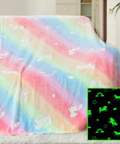 Winthome Kinder Kuscheldecke Deck Glow In The Dark 130x170cm Warme & Weiche Flauschig