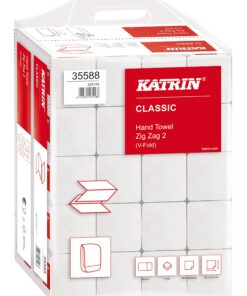 KATRIN® Papierhandtuch Classic Zig Zag 2, V-Falzung, 20 x 200 Stück, 23 x 24,4 cm, weiß (|000 Stück) Karton KATRIN® Pap