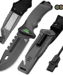 naifu® - Jagdmesser 12 CM -Outdoor - für Outdoor-Liebhaber - inkl. KyDEX-Gurt, Feuerstarter und Schleifstein