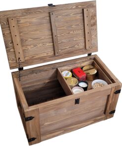 weeco Holztruhe mit Regal Rädern Schiebeschublade 80x47x45cm 24kg Wenge
