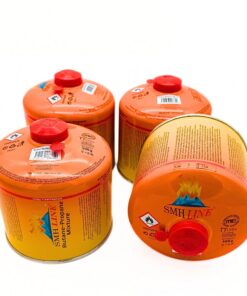 SMH LINE® 4x 500g Butan Schraubkartusche für Lötbrenner und Gaskocher - universelles Ventil, Orange