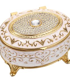 IGNPION Dekorative Schmuckschatulle für den täglichen Gebrauch, Organizing für Ringe, Ohrringe und Halsketten, oval, Bei