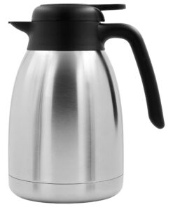 TRINKBASIS Isolierkanne 1,5 L - Doppelwandiger Edelstahl für Kaffee und Tee - Ideal für Office- und Outdoor-Nutzung - Th