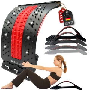 Rückenstrecker PREMIUM HEALTH & FIT: 4-Stufen Rückendehner mit Massagepunkten für Lendenwirbelsäule - Ideal für Bandsche