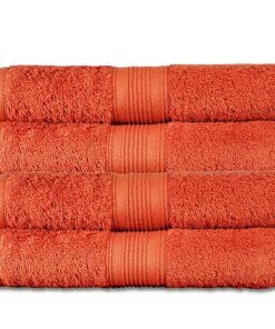 Naturemark 4er Frottee-Handtuch-Set 50×100 cm – 100% Baumwolle, 500 g/m², Terracotta