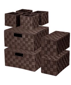 Handgewebte Aufbewahrungsbox für Schrank und Regal - ideal für Ordnung in Badezimmerschränke, Speisekammern und Kommode
