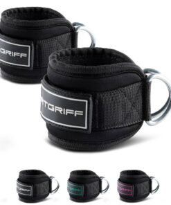 Fitgriff® Ankle Straps V3 - für Fitness Training am Kabelzug - für Frauen und Männer - Hochkompressionsmaterial für schn