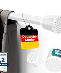 Gardinenstange ohne Bohren 260-350cm Weiß – Teleskopstange Duschvorhangstange Klemmstange