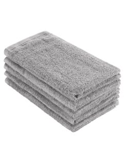 Homewell Gästehandtücher Set - weich und saugstark, 100% Baumwolle, OEKO-TEX STANDARD 100 (5 Stück 30x50 cm, Grau)