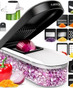 Fullstar 10-in-1 Gemüseschneider Mandoline - Julienne Würfel Reibe Kompakt Weiß