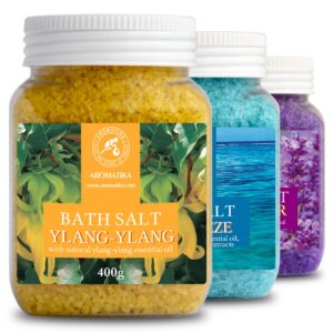 Badesalz Set mit Meeresbrise - Meersalz für Entspannung und Guten Schlaf | Badesalz Set mit Lavendel - Meersalz mit Äth