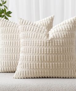 MIULEE 50x50 cm Kordsamt Kissenbezüge Beige für Wohnzimmer Dekor