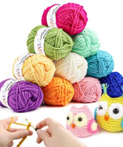 YINVA Häkelgarn für Anfänger - Mehrfarbiges Crochet Yarn 10 Farben x 25g zum Stricken und Häkeln