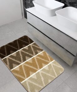 AKCILA Palma Beige Badteppich 50x80 cm - Anti-Rutsch - Bunt - Badezimmer-Antisehe | AKCILA Palma Beige Badteppich 50x80