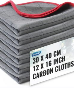 Kristallklare Fenstertücher für Streifenfreie Reinigung 6X Carbon Tücher, Mikrofaser Putztücher für Fenster, Fusselfreie