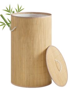 SONGMICS Wäschekorb mit Deckel faltbar LCB078YZ01 | SONGMICS Wäschesammler Bambus rund LCB078YZ01 | SONGMICS faltbar Wä