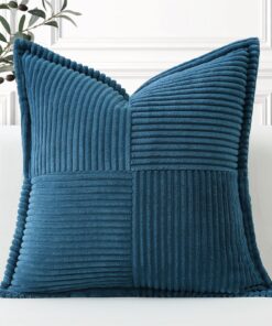 Artscope Blau Ein Cord Kissenbezug für Wohnzimmer und Schlafzimmer Dekorative Weiche Sofakissen mit Zierkissenbezug 50x5