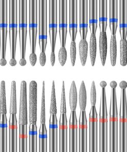 Homeet Professioneller Nagelfräserbits Diamant für Maniküre und Pediküre Wolframcarbid Nagelbohrer 30 Stück órgãol_origi