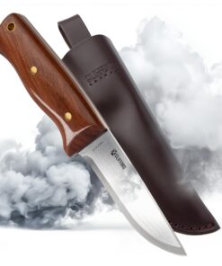 CLIFFORD Outdoor Messer Full Tang Edelholz & VG-10 Stahl | Feststehende Klinge für Jagd & Camping | Gürtelmesser