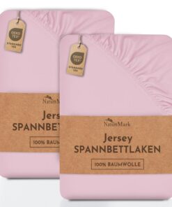 NatureMark Jersey-Spannbettlaken 100% Baumwolle – 120 x 200 cm