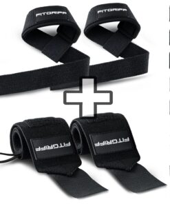 Fitgriff® Handgelenk Bandagen für Krafttraining und Fitness - Damen und Herren - 2er Set - Zughilfen beim Kraftsport