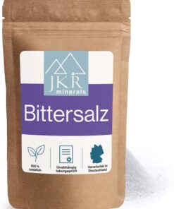 JKR Spices Bittersalz 450g | Lebensmittelqualitätsepsom Sulfat für Magnesiumaufcharge | CO²-neutraler wieder verschließb
