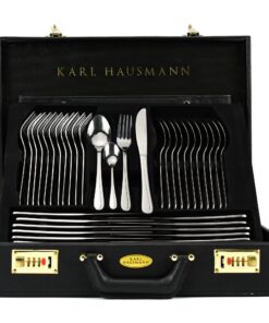 KARL HAUSMANN Besteck Set 12 Personen - Spülmaschinenfest - Edelstahl - Schwarz - Perfekt für Festmahl Bombe !