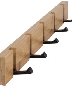 ONVAYA® Bambus Garderobenhaken | Modernes Design | Ausklappbare Kleiderhaken für die Wand