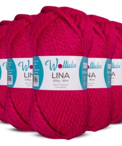 Wollidu Lina Polyacryl-Schafwolle Mischwolle 500g 80% 20% Oeko-Tex für Häkeln - Burgunder OEKO-TEX STANDARD 100 Wollid