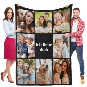 Personalisierte Decke mit Foto für Mama | Personalisierte Kuscheldecke für Familie | Personalisierte Foto Decke als Ges